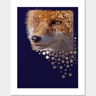 Fox pointillism Posters and Art